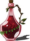 flaska med röd olja Eteriska oljor för viktökning