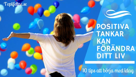 Positiva-tankar kvinna med ballonger