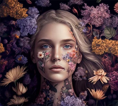 Kvinna med blommor i ansiktet - Lär Dig Att Tyda Drömmar