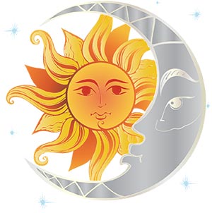 Sol & Måne för Kristaller och Astrologi